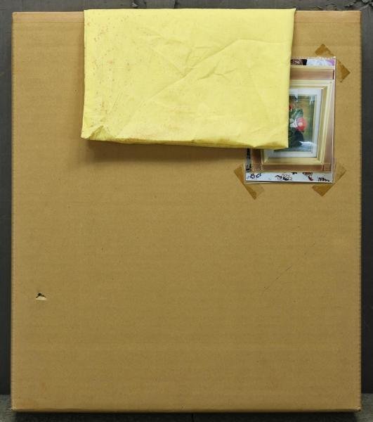 真作】【WISH】増本憲樹「信楽の椿」油彩 SM ◇古陶に花 〇リアリズム