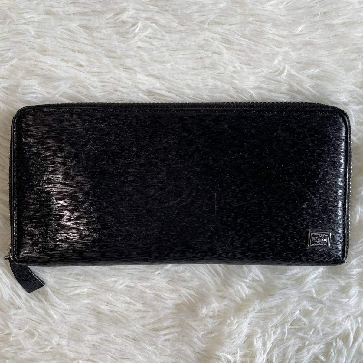 1円〜 人気定番◎ PORTER CURRENT 長財布 ラウンドファスナー レザー