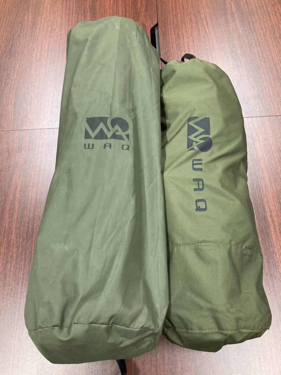 2個セット WAQ コット オリーブグリーン 中古美品】WAQ/ワック☆コット/インフレーマット セットで☆オリーブ色 WAQ