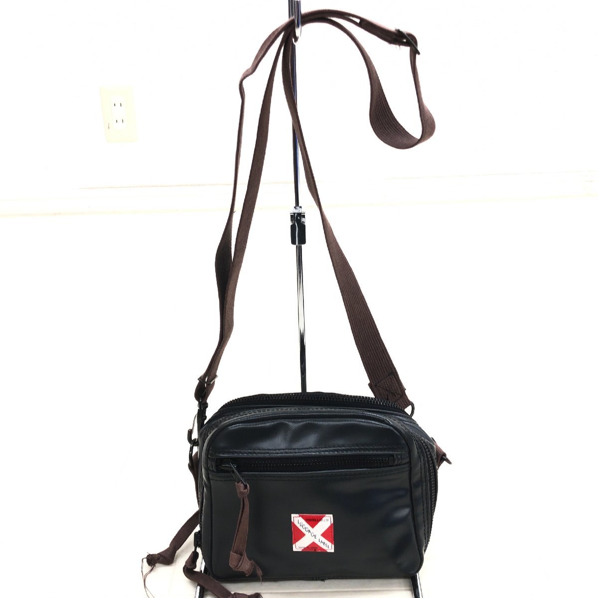 LUGGAGE LABEL ラゲッジレーベル ロゴワッペン ショルダーバッグ 黒 
