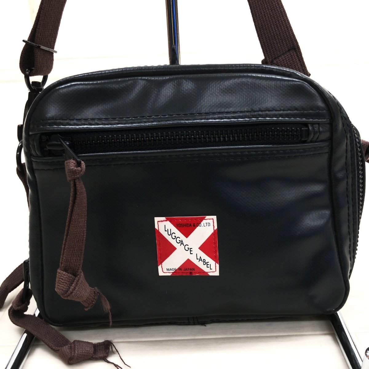 LUGGAGE LABEL ラゲッジレーベル ロゴワッペン ショルダーバッグ 黒 