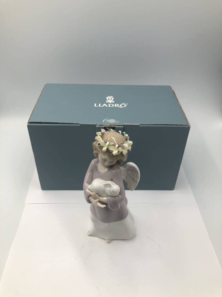 A/214054】リヤドロ LLADRO 天使の宝物 うさぎを抱いた少女 01007197