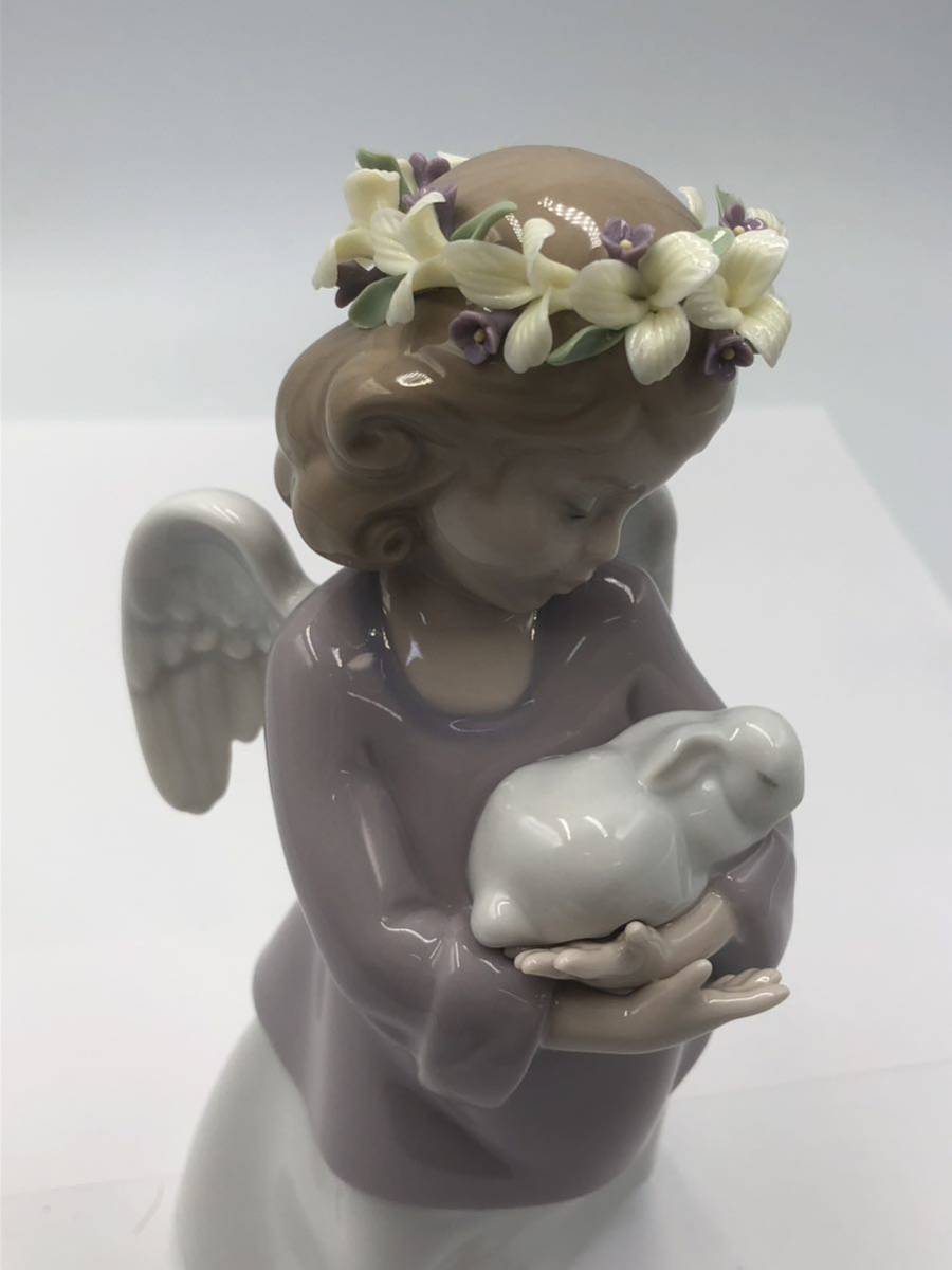 A/214054】リヤドロ LLADRO 天使の宝物 うさぎを抱いた少女 01007197