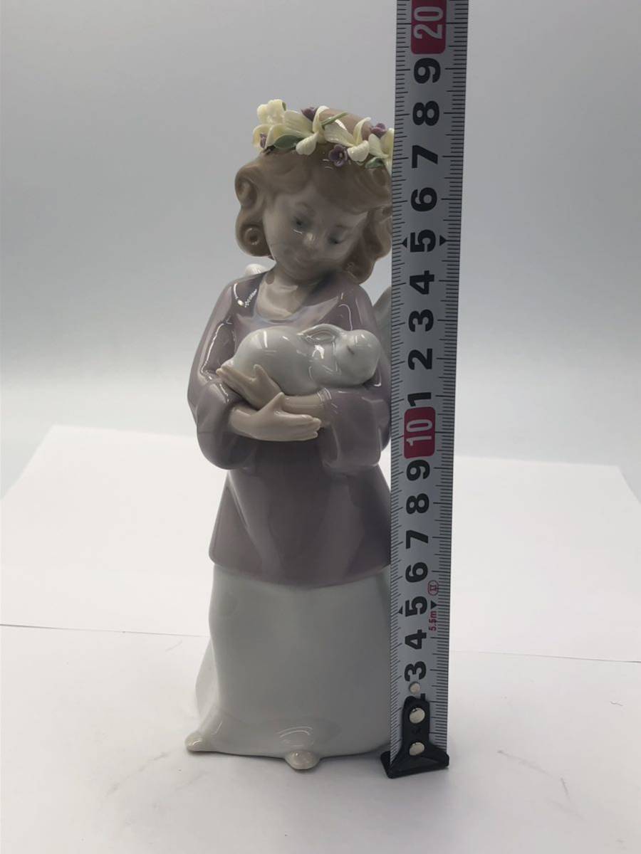 A/214054】リヤドロ LLADRO 天使の宝物 うさぎを抱いた少女 01007197