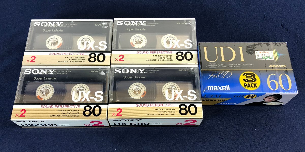 ★ジャンク品★【未開封】カセットテープ 5点セット 2UX-S80/UDI-60 SONY/Maxell
