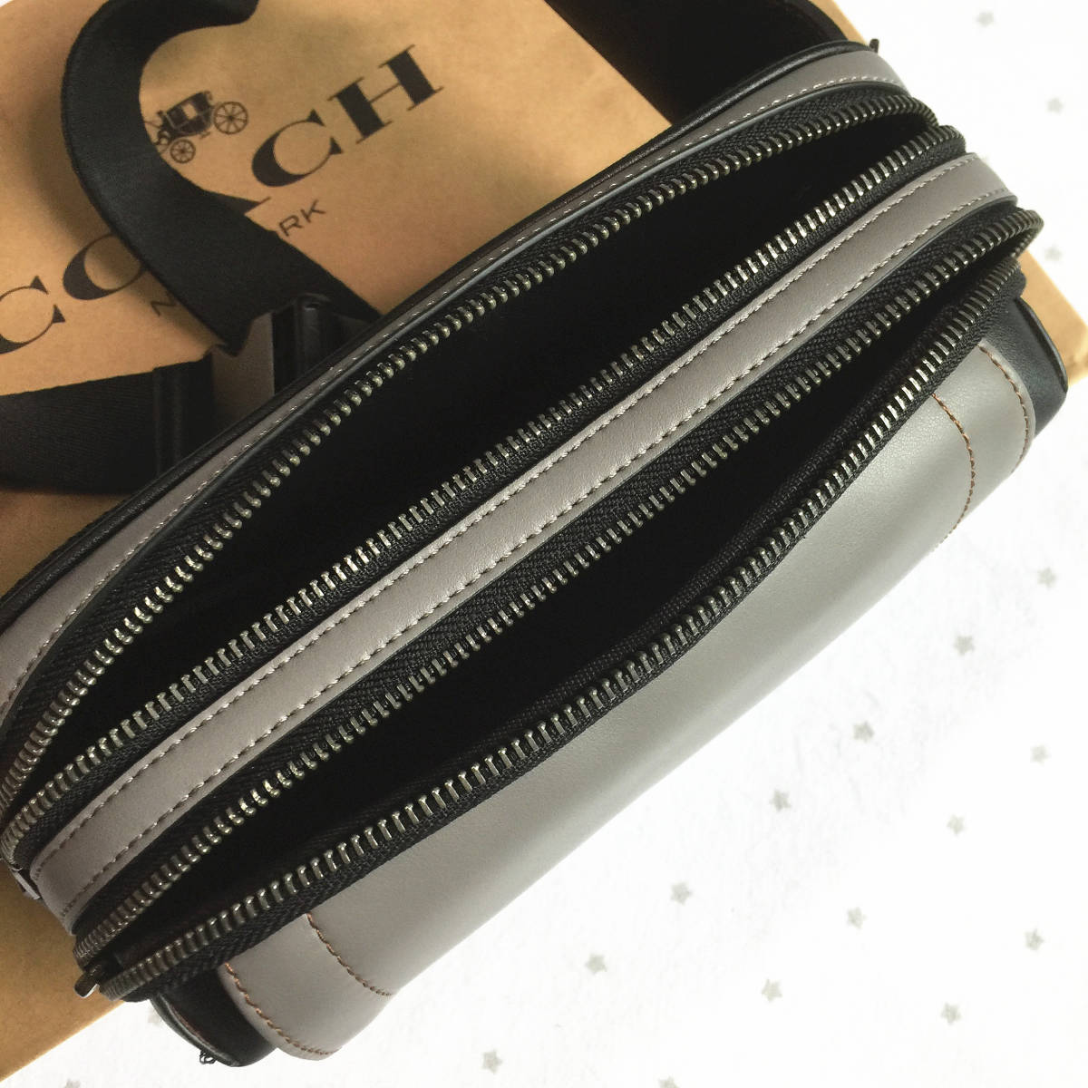 新品未使用】COACH コーチバッグ F37594 グレー×ブラック グラハム