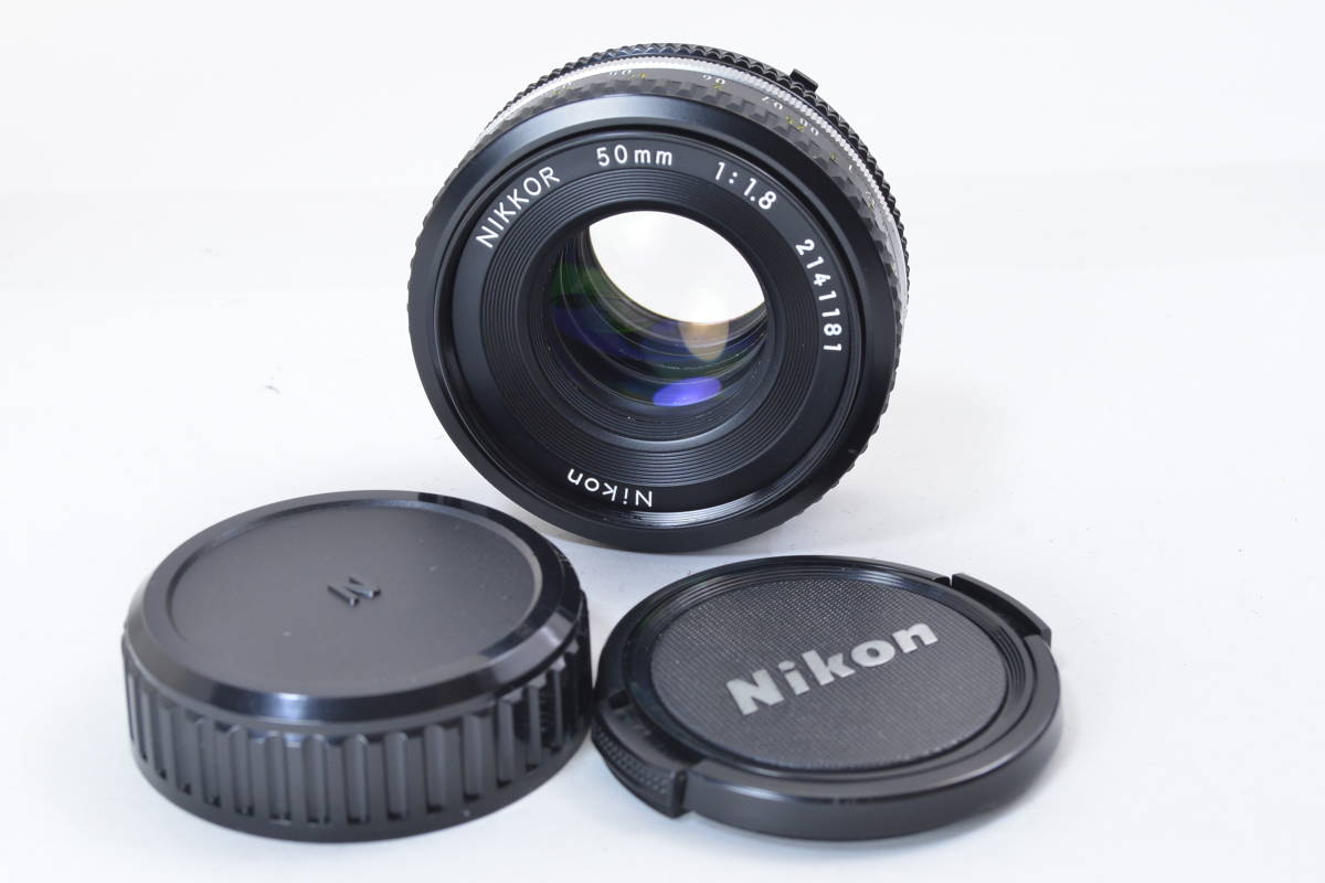 ecoま】NIKON Ai-s 50mm F1.8 no.2141181 最短0.45 パンケーキ 単焦点