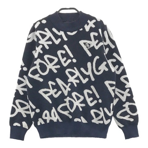 PEARLY GATES パーリーゲイツ ウール混 ニットセーター 千鳥格子 総柄