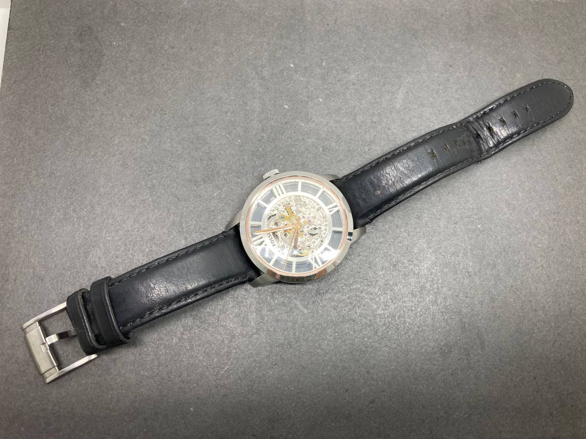 1円～稼働品 FOSSIL/フォッシル スケルトン ME3041 自動巻き メンズ 