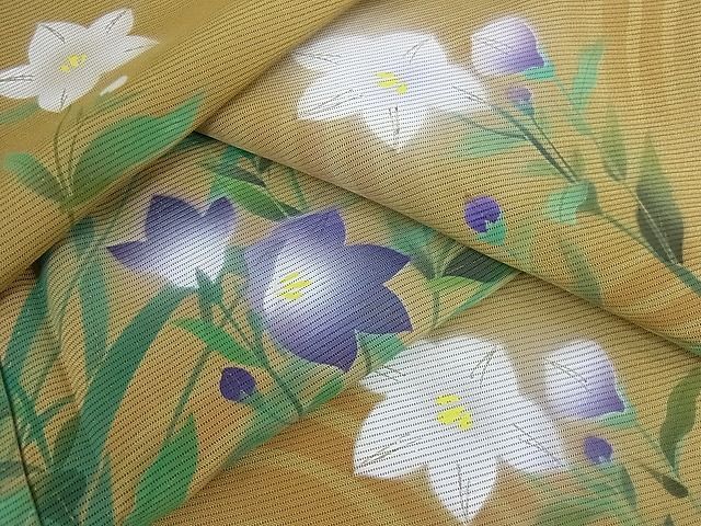 平和屋2■夏物　訪問着　絽　桔梗芒文　手描き　暈し染め　逸品　ps8478