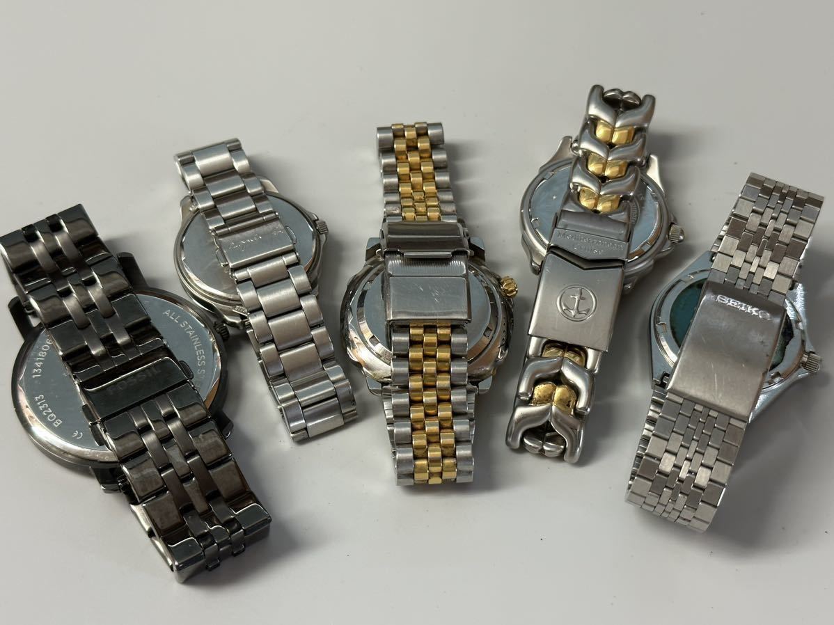 RICOH CITIZEN SEIKO メンズ腕時計ジャンク品4本セット 1円〜メンズ腕時計 クォーツ SEIKO / CITIZEN / agnes b. 他 まとめ