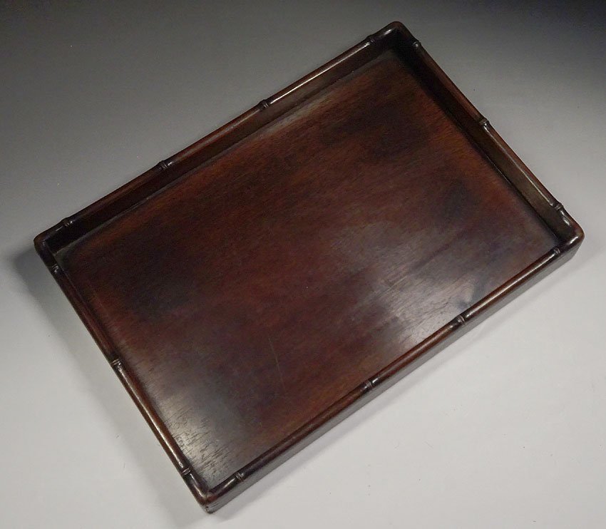 緑屋ht□ 時代物 唐木 煎茶盆 紫檀 煎茶道具 i9/5-6946/12-3#