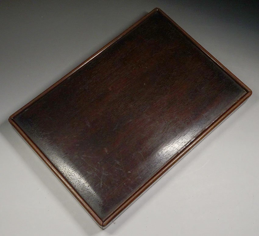 緑屋ht□ 時代物 唐木 煎茶盆 紫檀 煎茶道具 i9/5-6946/12-3#