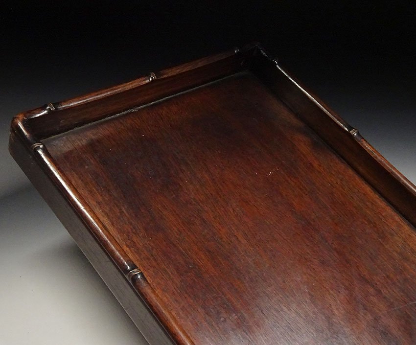 緑屋ht□ 時代物 唐木 煎茶盆 紫檀 煎茶道具 i9/5-6946/12-3#