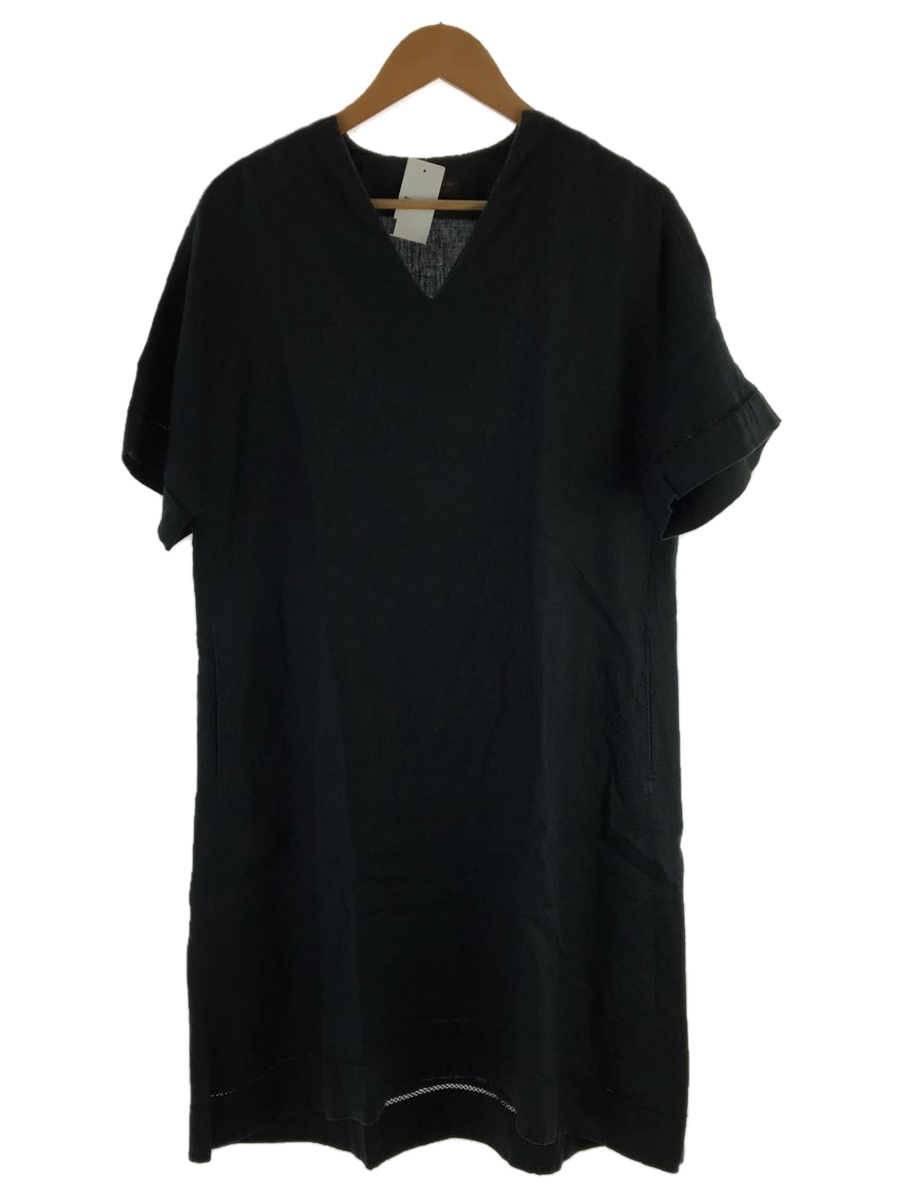 TOMORROWLAND collection◆Aラインシルエット/Vネックワンピース//36/リネン/NVY/無地/13-06-92-06501/色褪せ