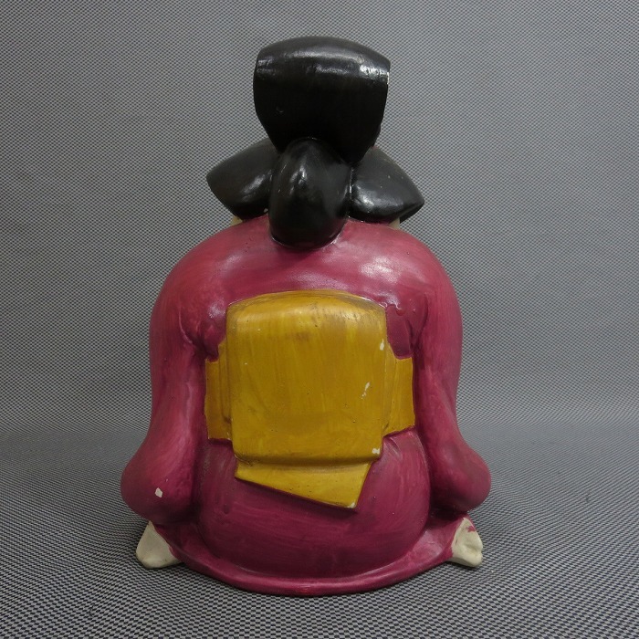 ◇お福さん おかめ お多福 裏絵あり 春画 縁起物 艶物 陶器 26cm◇子宝