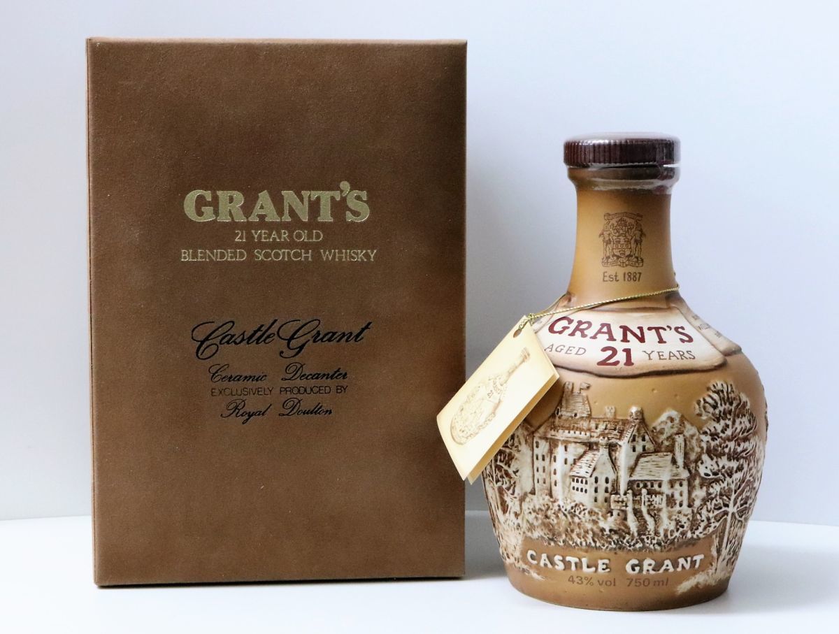 ◎未開栓◎GRANT'S グランツ 21年 箱入り スコッチ ウイスキー 陶器
