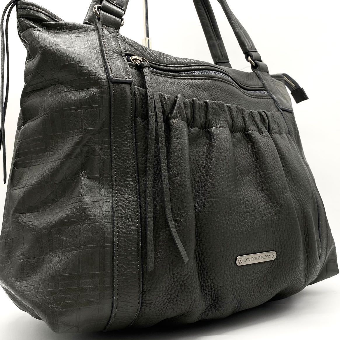 1円 希少品 美品 バーバリー burberry トートバッグ ハンド ショルダー