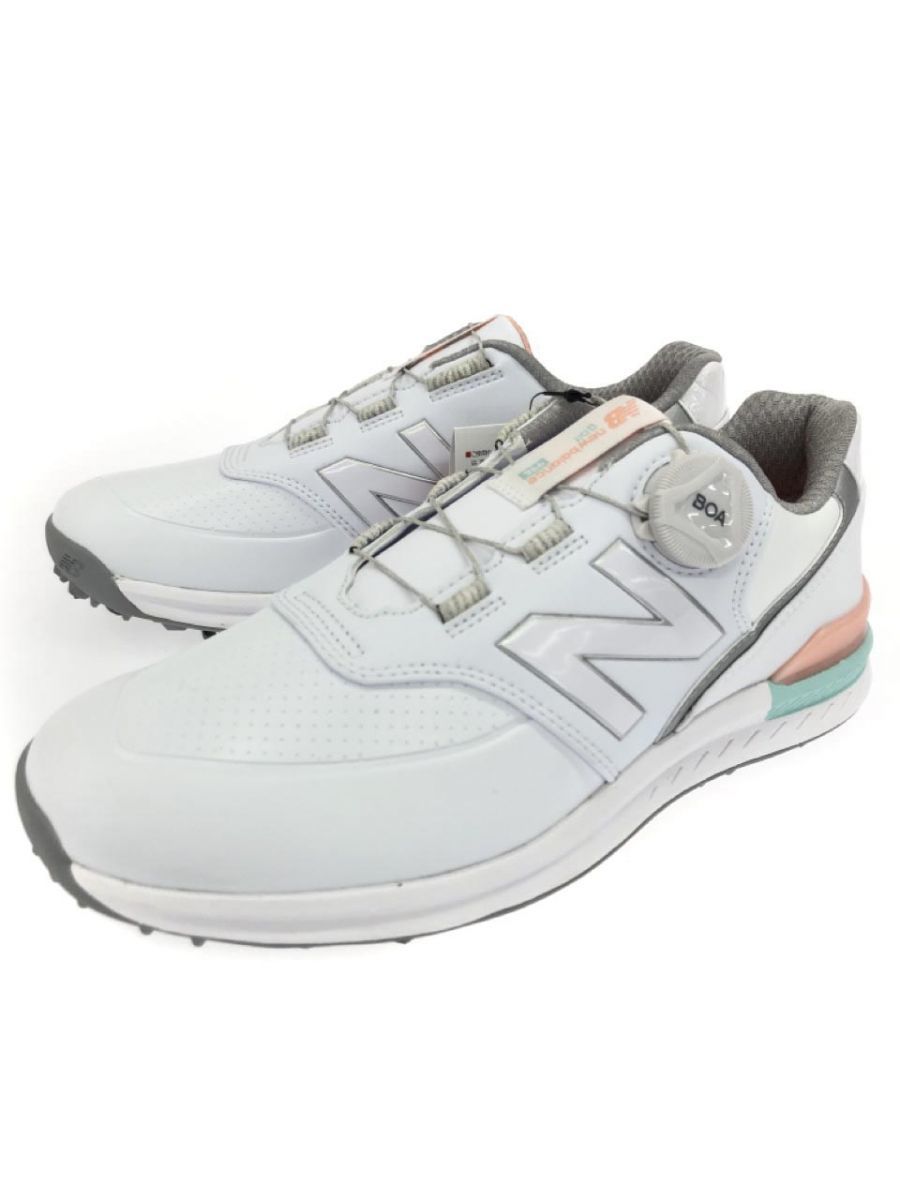 美品 New Balance ニューバランス ゴルフスパイク シューズ size24/白