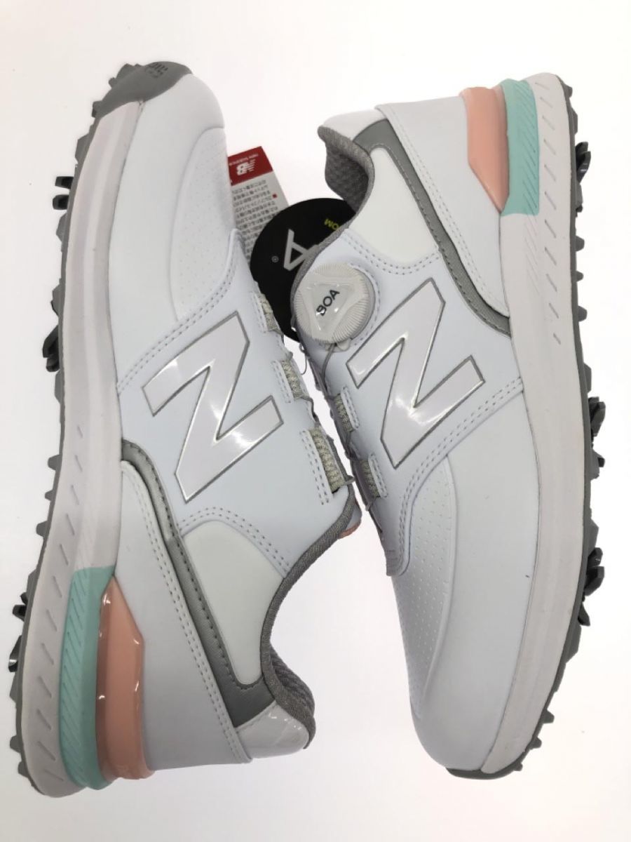 美品 New Balance ニューバランス ゴルフスパイク シューズ size24/白