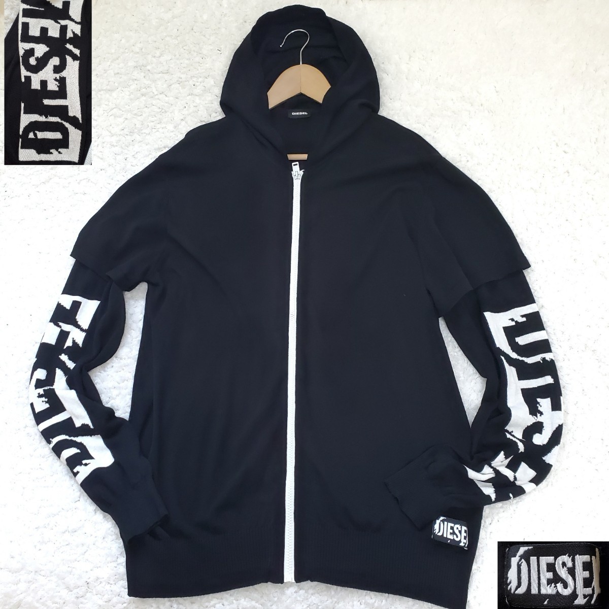 DIESEL/ディーゼル 希少XXL(3L)大きいサイズ ロゴ レイヤードデザイン 
