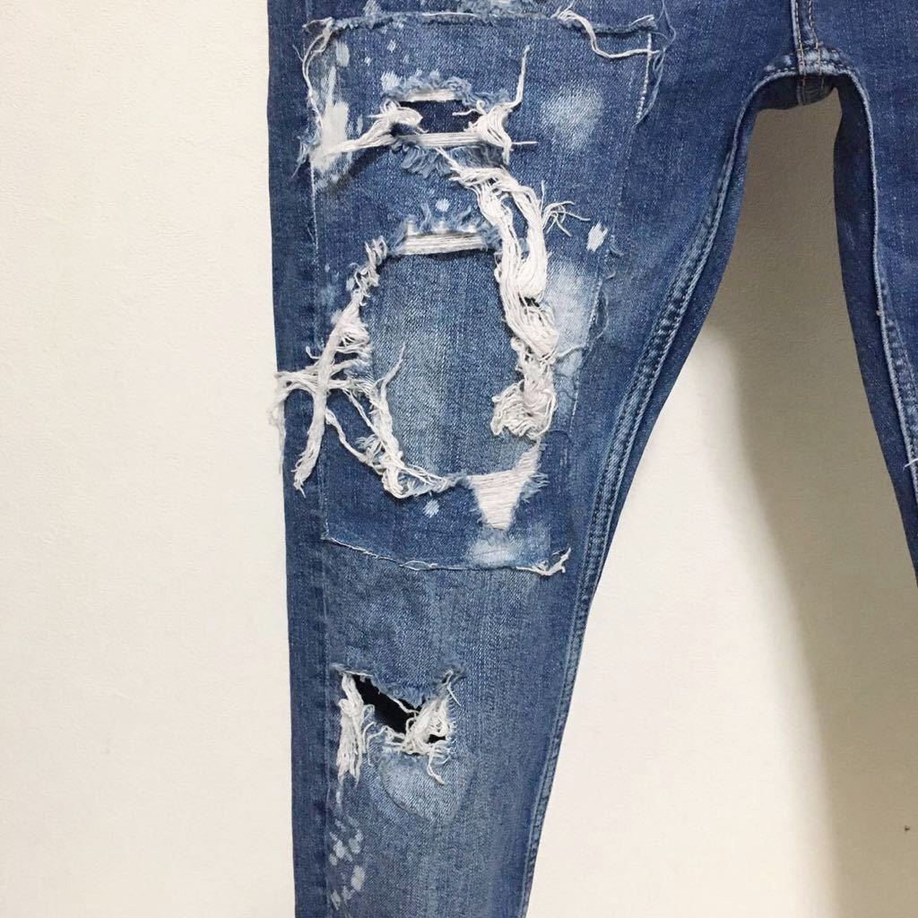 ZARAデニムスキニーダメージジーンズ （在庫処分】 ZARA WOMAN 