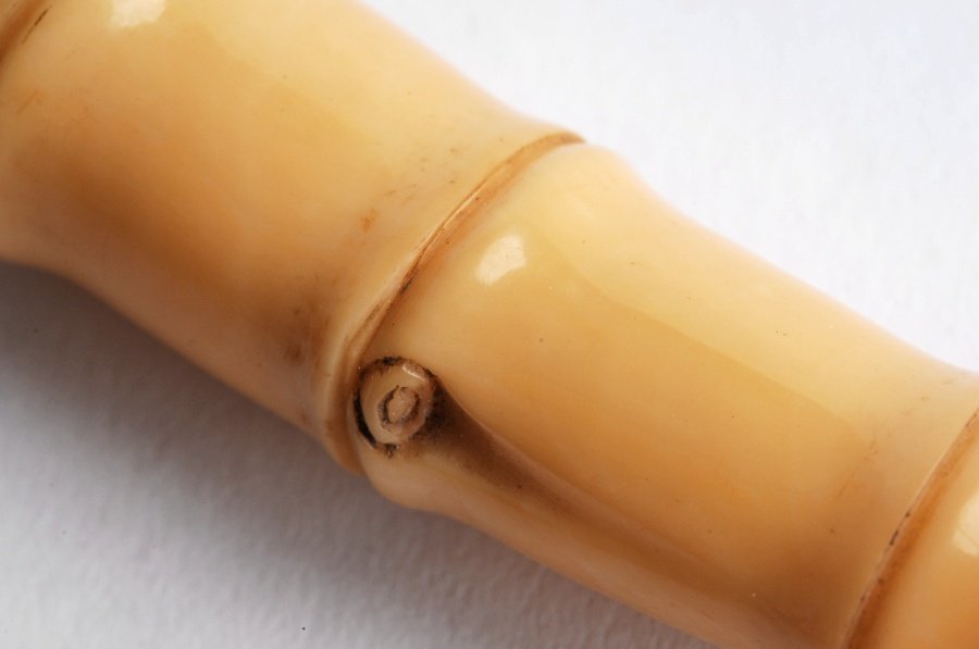 マッコウ鯨の歯で作ったパイプ 鯨歯 マッコウ鯨 牙 パイプ キセル 特大