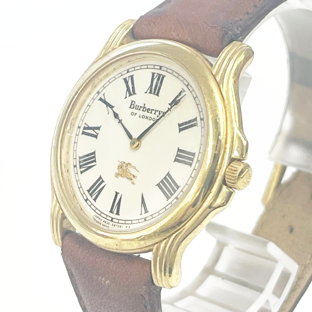 1円スタート】Burberrys バーバリーズ 4620-E64171 GP×革ベルト 