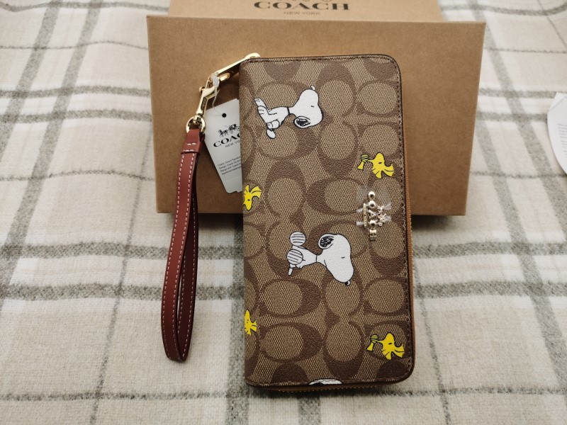 コーチ COACH 長財布 財布 シグネチャー スヌーピー ウッドストック