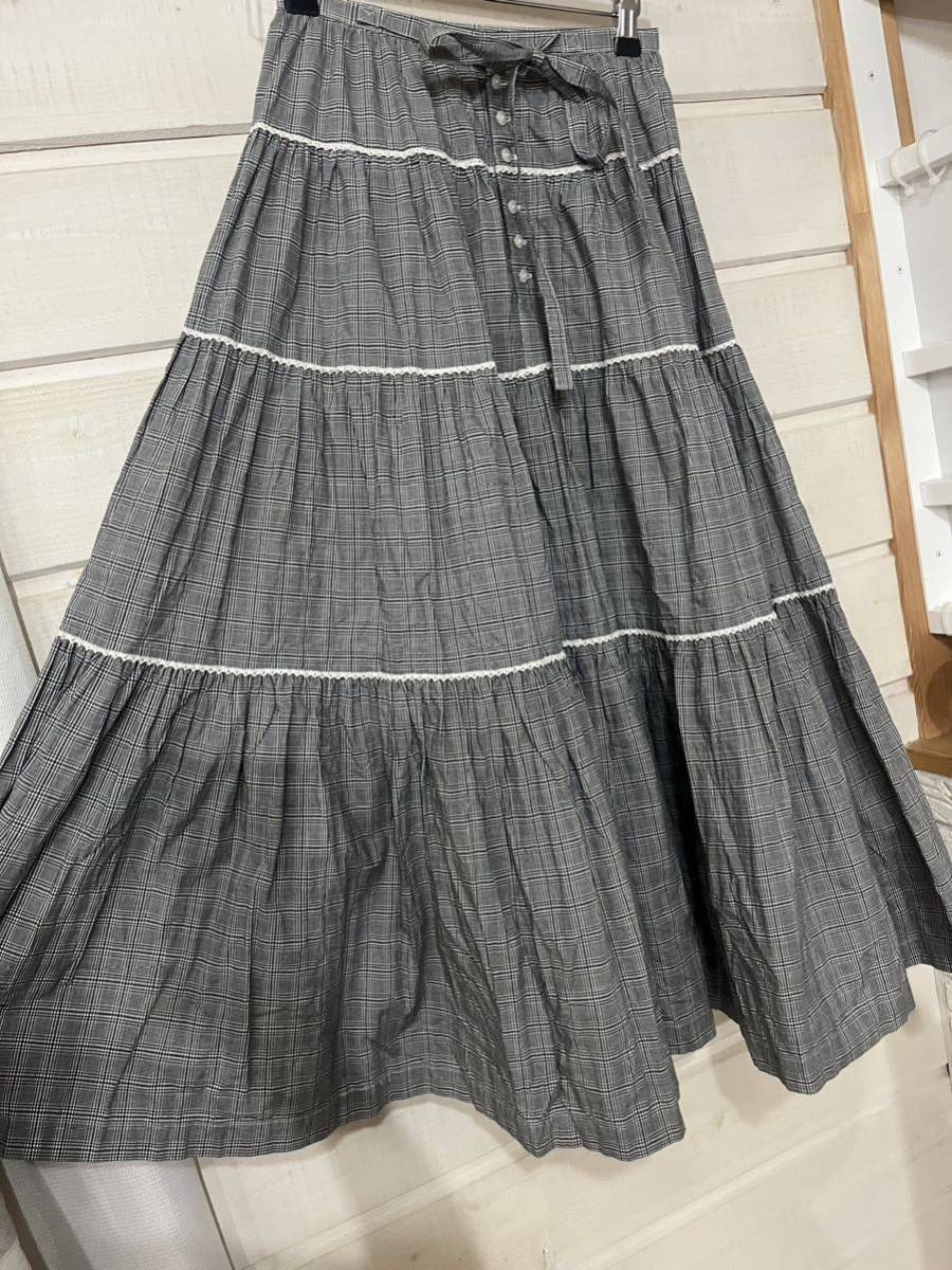 ☆ピンクハウス PINK HOUSE チェック柄フレアーロングスカート ☆