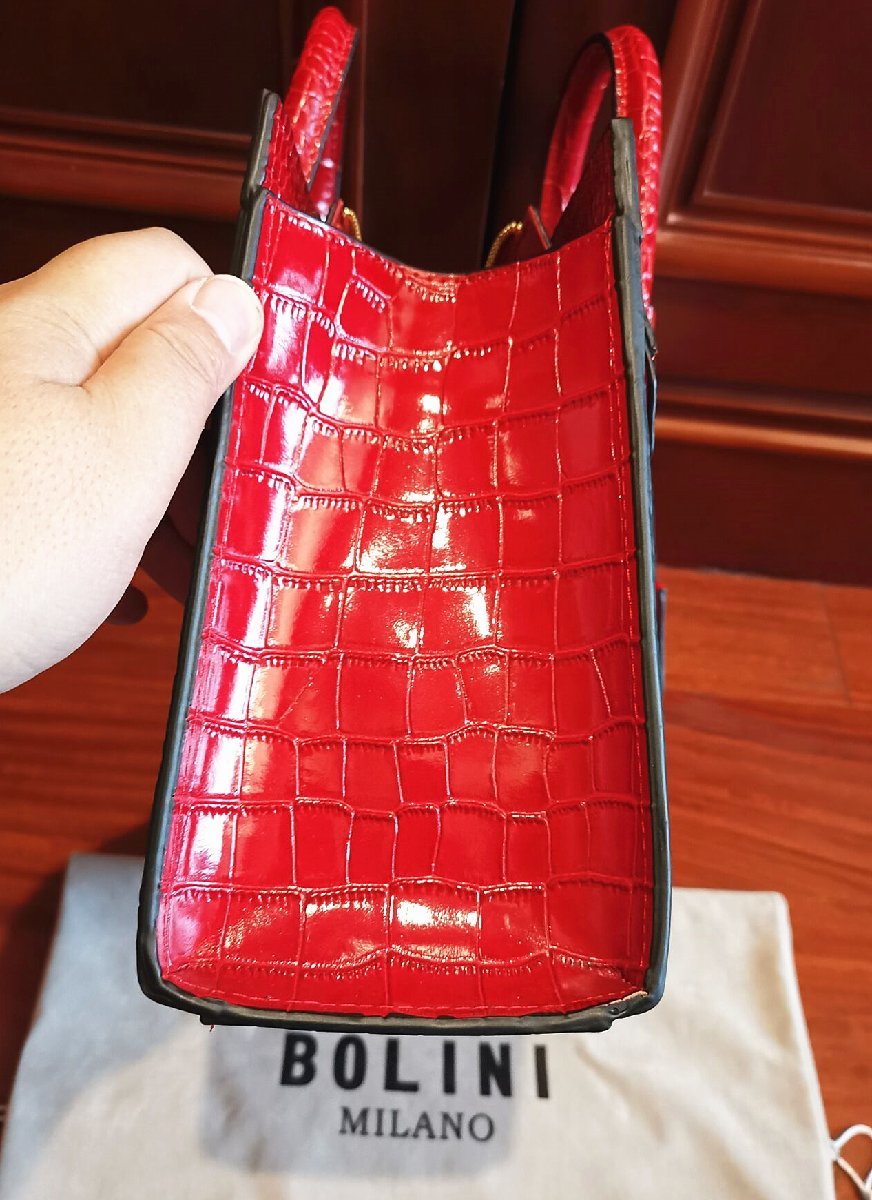 最高峰逸品25万◇イタリア・ミラノ発*BOLINI/ボリニ 最上級牛革  