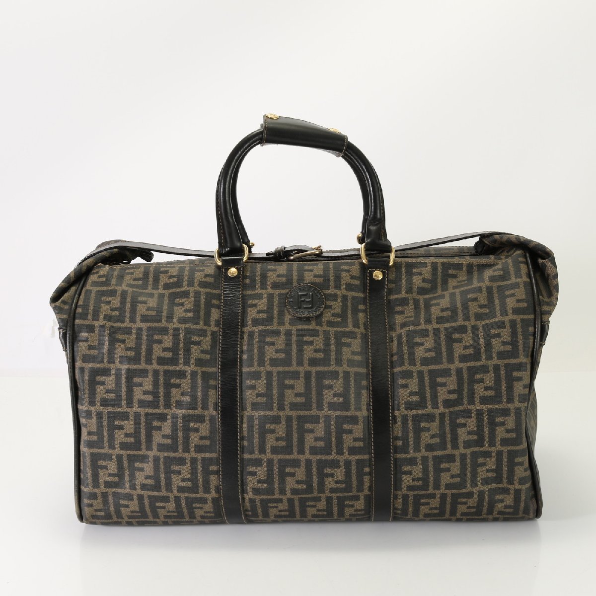 ■1円■極美品■フェンディ■ズッカ■ボストン バッグ■トート スーツケース キャリー 出張 旅行 トランク レザー 人気 A4 メンズ TET F1-4