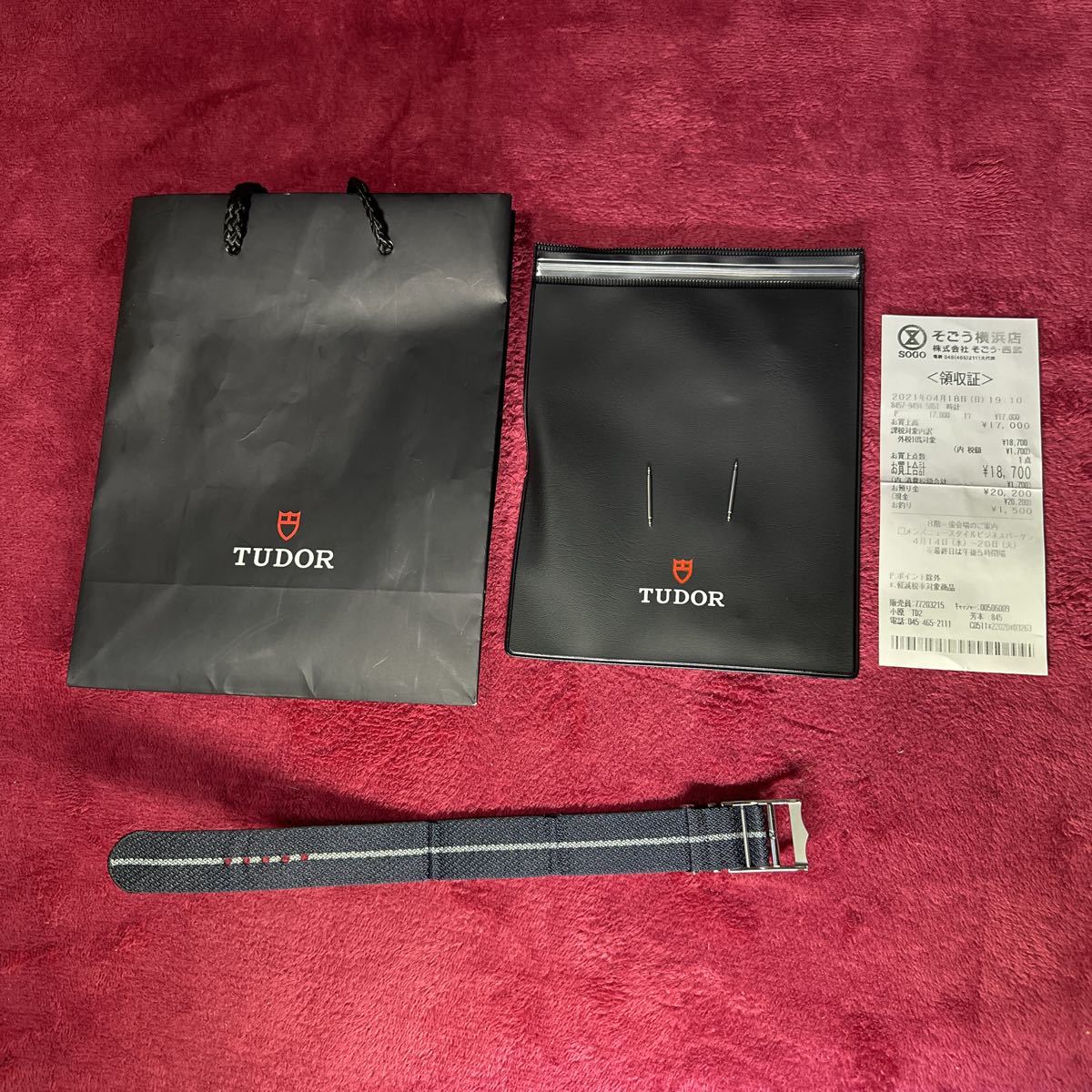 TUDOR ファブリックストラップ ブルー チューダー ヘリテージ ブラック 