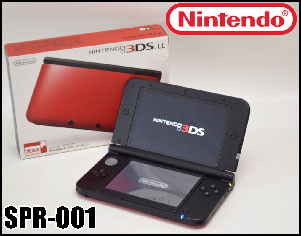良品 任天堂 ニンテンドー 3DS LL レッド×ブラック SPR-001 上画面4.88