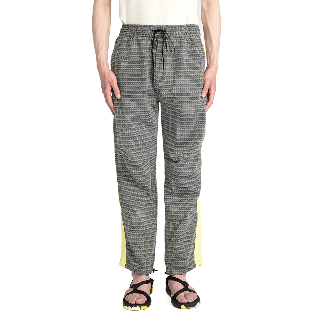 新着 新品 メゾンキツネ MAISON KITSUNE サイドライン ジャージー トラックパンツ ストレッチ 春夏 メンズ グレー ゴルフ 391797-XL