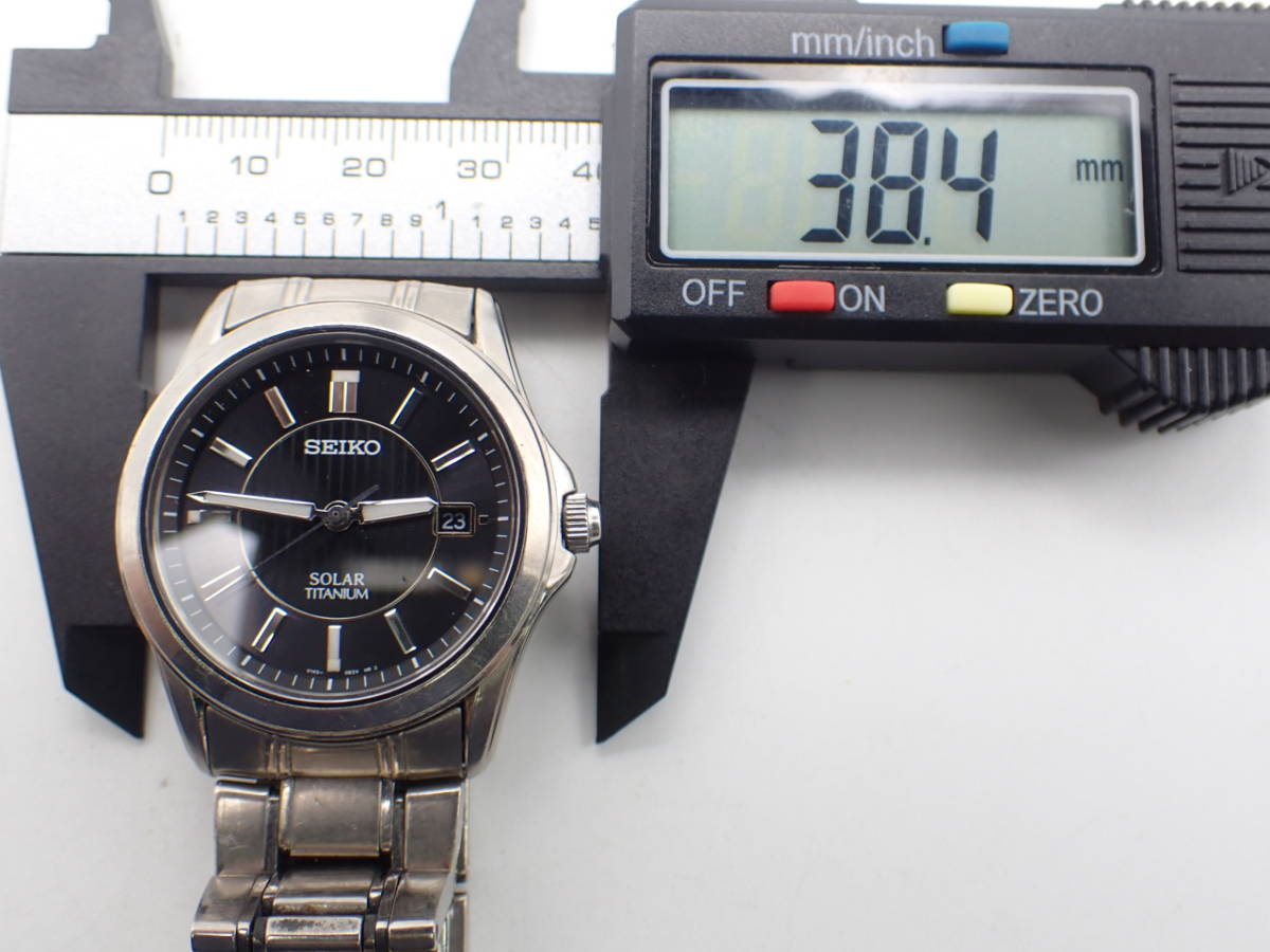稼働/SOLAR SEIKO チタン V145-0AZ0 メンズ腕時計 1円～☆稼働品☆SEIKO セイコー V145-0AZ0 ソーラー チタン デイト