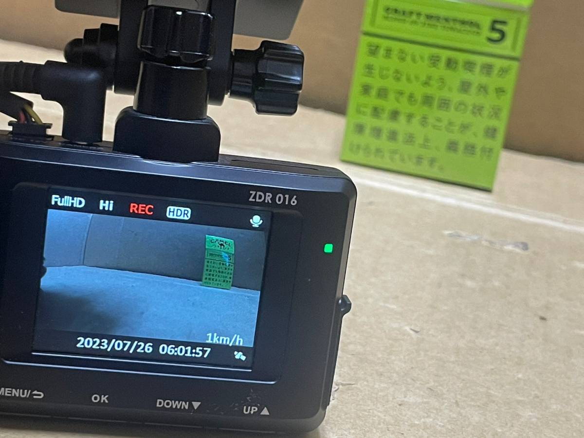 COMTEC ドライブレコーダー ZDR-016 前後 2カメラ LED信号対応 ノイズ対策 SDカード欠 動作ok 送料無料