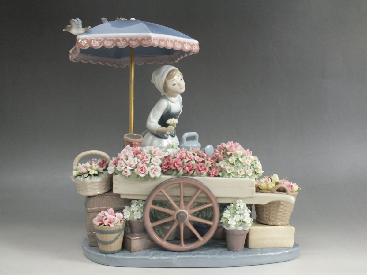 風】本物保証 LLADRO リヤドロ 1454 「公園通りの花屋さん」大型作品