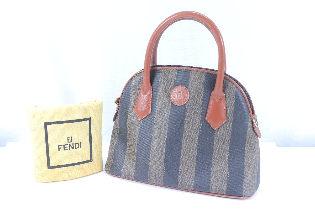 FENDI フェンディ ペカン柄 ハンドバッグ PVCレザー 手持ち 鞄 