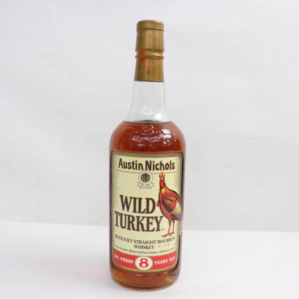 WILD TURKEY 8年　旧ボトル金キャップ・オースティンニコルズ表記ラベル ワイルドターキー 8年 TURKEY バーボン 金キャップ 750ml (WILD TURKEY