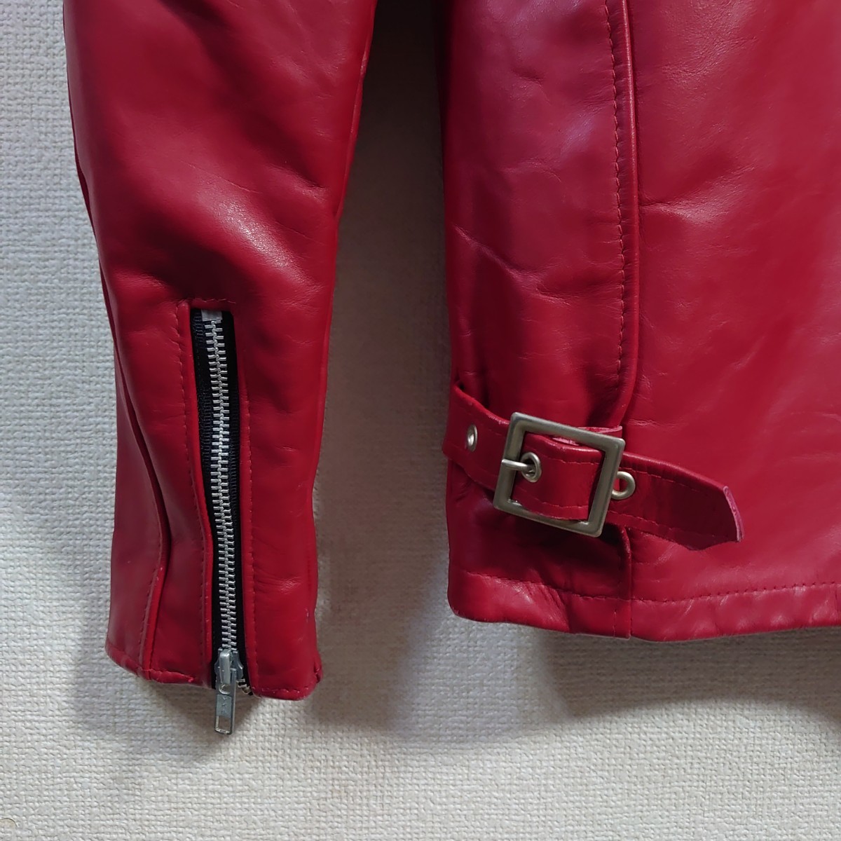 ☆超美品☆Schott 641 シングルライダース 赤 size38 アメリカ製 USA 