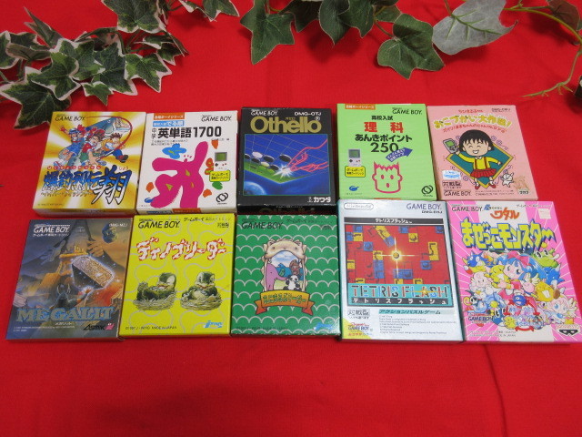 【OH5559/6】GAME BOY/ゲームボーイ　ソフト10本まとめてセット　オセロ/中学英単語1700/爆釣烈伝 翔/テトリスフラッシュetc