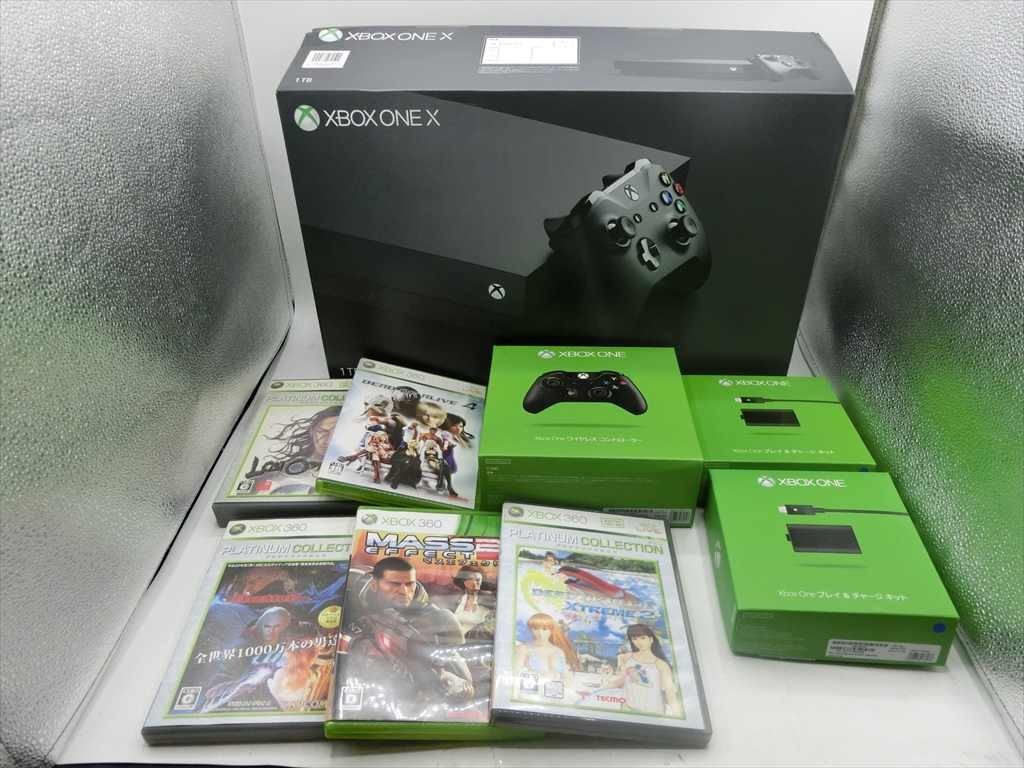 【HW1-83】【140サイズ】XBOX ONE X 1TB ゲーム機本体+周辺機器+ソフト まとめてセット/動作未確認/通電可/※外箱傷み有
