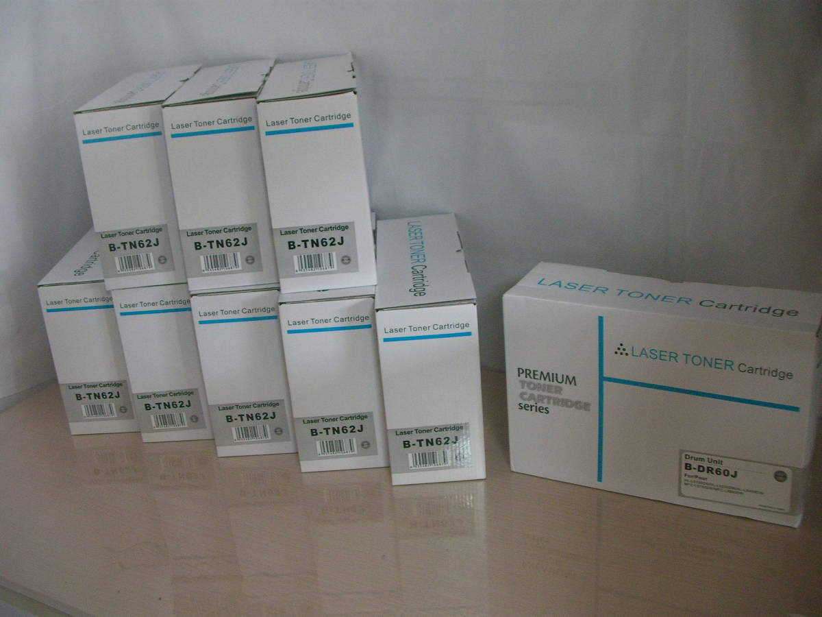 ブラザー用 TN-62J 互換トナー ブラック8本＋ドラムB-DR60J１本セット ISO認証【対応機種 HL-L5100DN L5200DW L6400DW MFC-L5755DW L6900DW