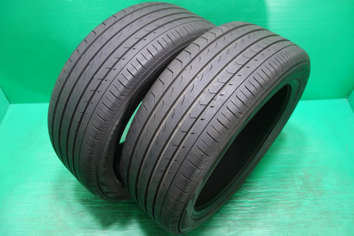 K1931-21 送料無料 245/45R19 サマータイヤ 夏 2本セット YOKOHAMA BluEarth-RV RV03 8分山 溝たっぷり 2021年製