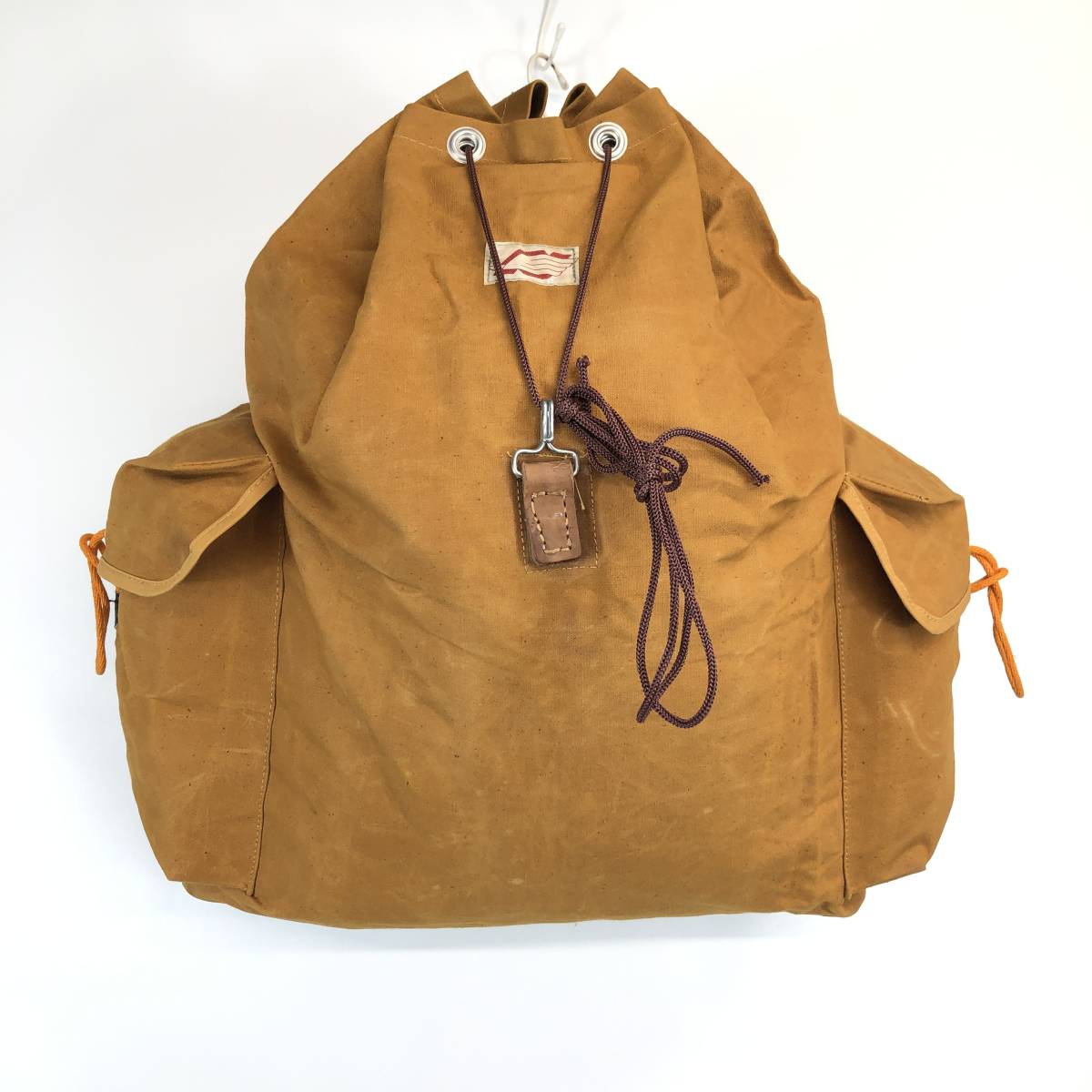 60s 70s ヴィンテージ unknown リュック 巾着 ダック地