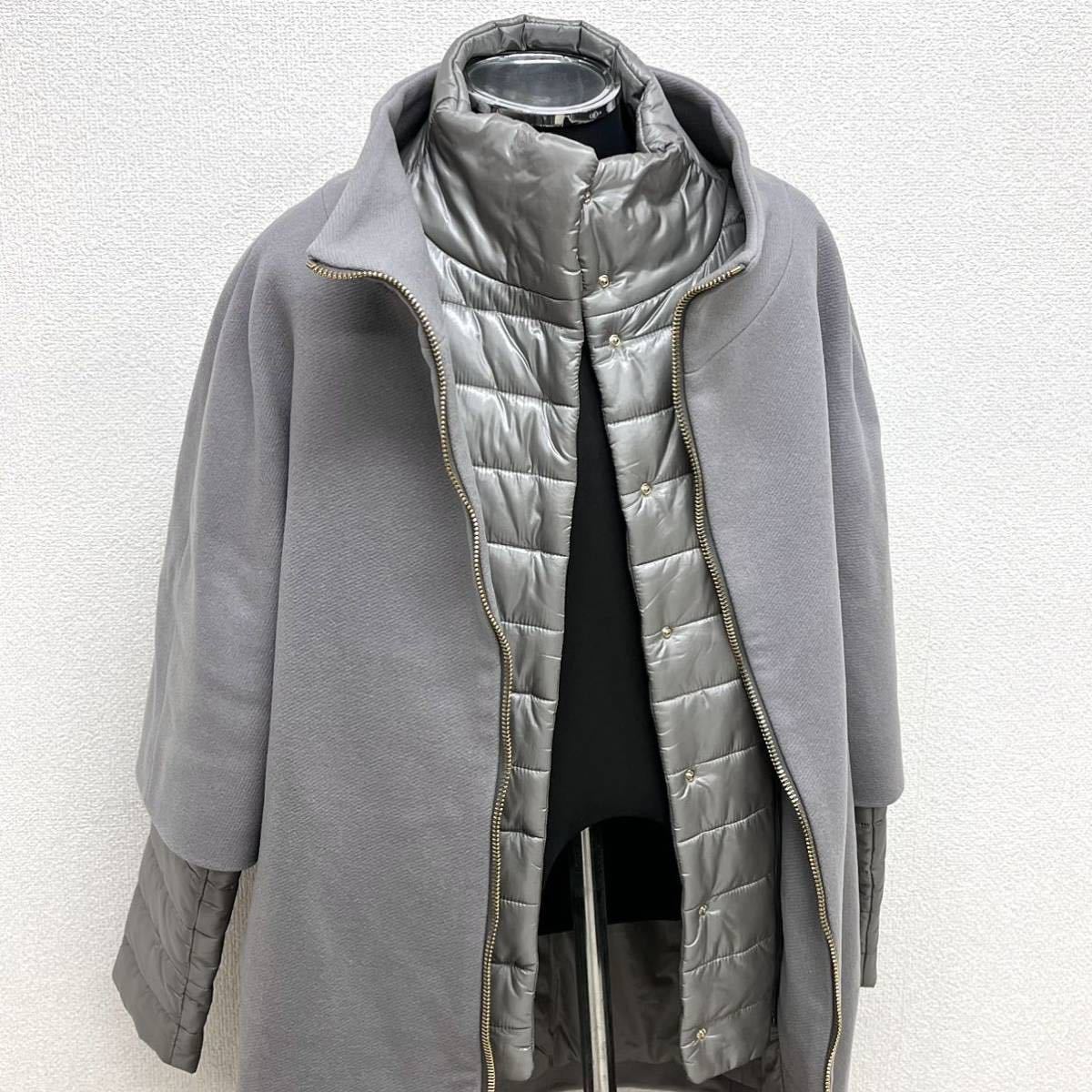 ハンガー付き HERNO ヘルノ 異素材 ウール ナイロン切替 2way ハンガー付き HERNO ヘルノ 異素材 ウール ナイロン切替 2way