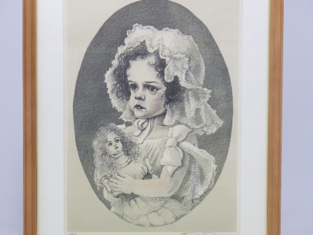 h3G085Z0.1 現代童画会会長 小澤清人 「アン」 リトグラフ+手彩色 23/100