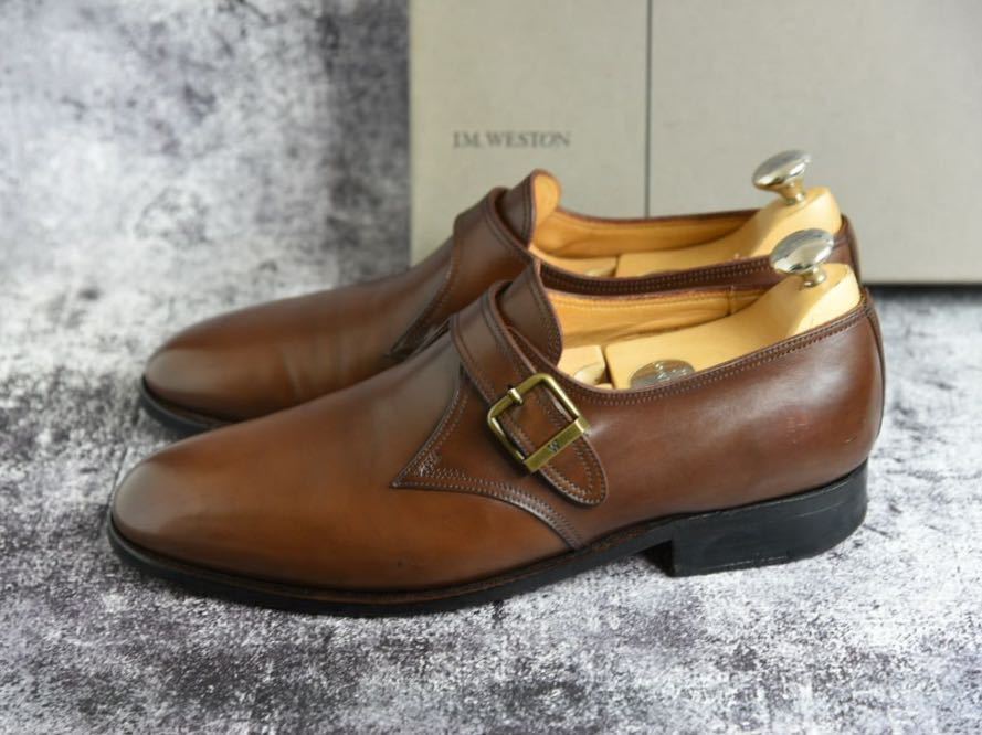 美品 J.M.WESTON #531 シングルモンク 8D (26.5cm相当) ダークブラウン 
