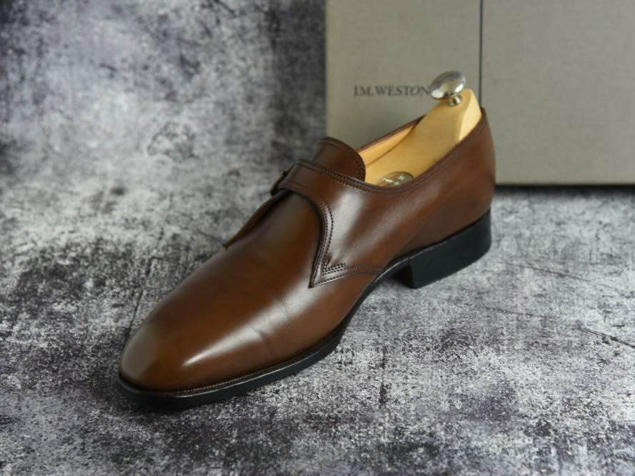 美品 J.M.WESTON #531 シングルモンク 8D (26.5cm相当) ダークブラウン 
